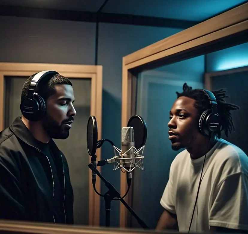 Drake vs Kendrick Lamar in Recording Studio