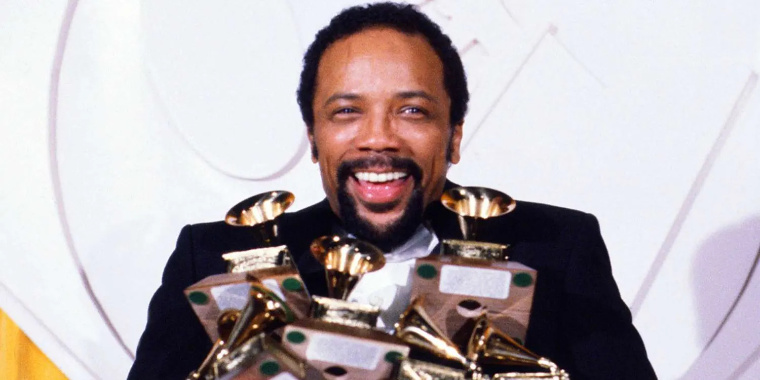 Music producer Quincy Jones Holds A Lot of Grammys