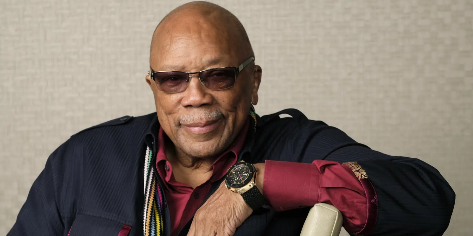 Quincy Jones Poses for a Picture
