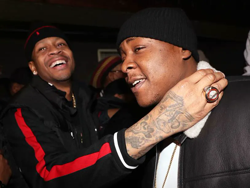 Allan Iverson and Jadakiss Share a Brotherly Love Moment