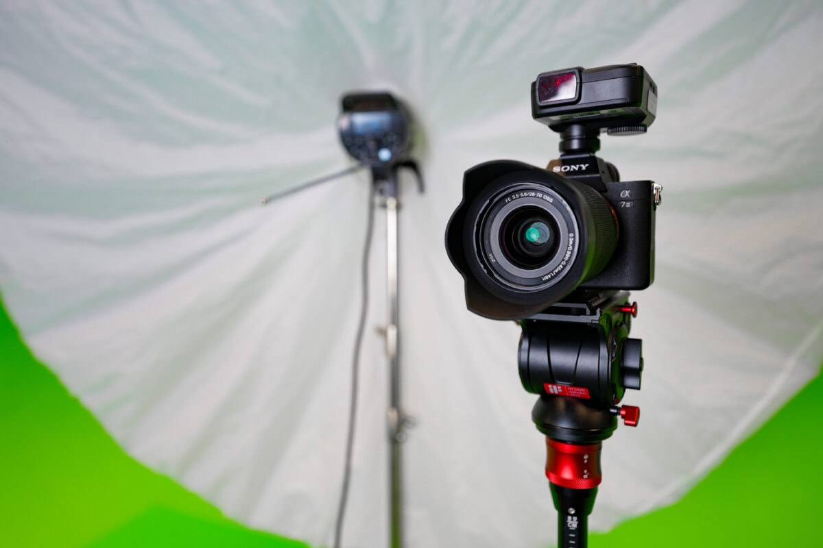 Photography setup at Joliet Public Library’s Digital Media Studio