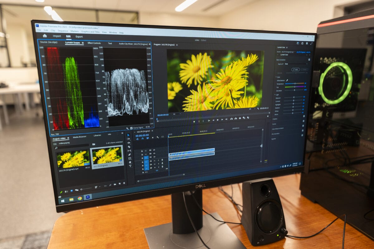 Video editing workstation at the Digital Media Studio